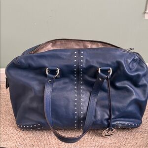 Michael Kors Navy Astor Large Weekender Studded Tote